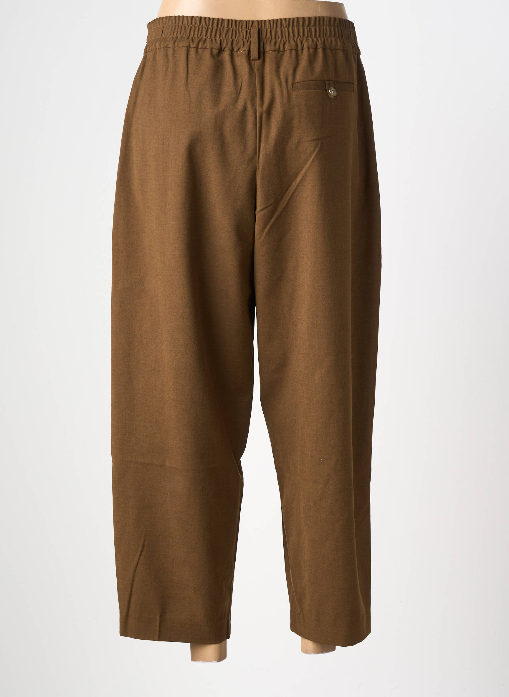 Pantalon 7/8 taille haute taille haute marron CPC femme