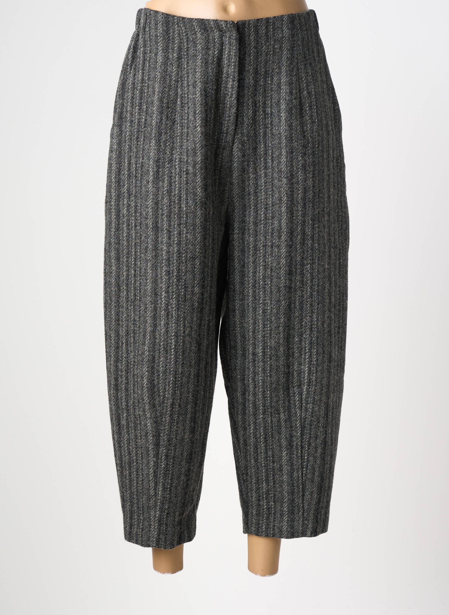 Pantalon 7/8 taille haute taille haute gris CPC femme