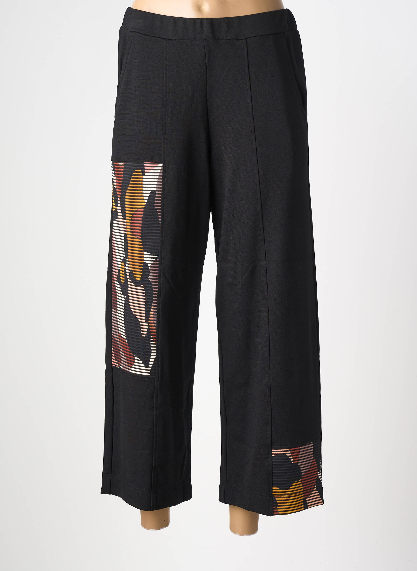 Pantalon 7/8 stretch taille normale noir ALEMBIKA femme
