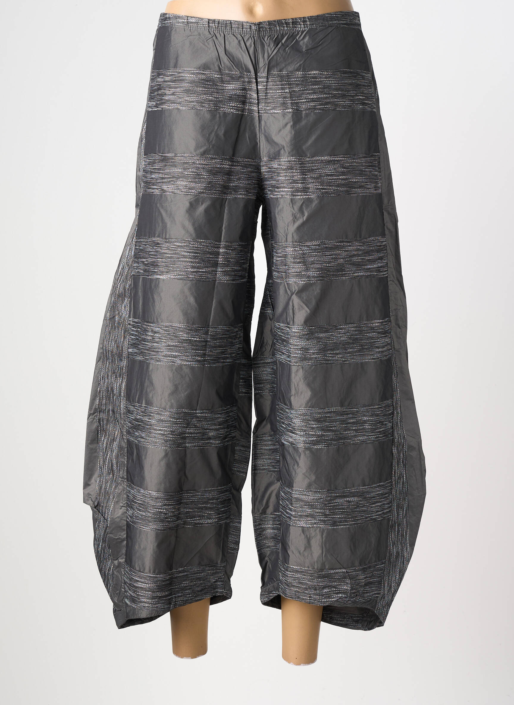 Pantalon 7/8 taille haute taille haute gris KOZAN femme