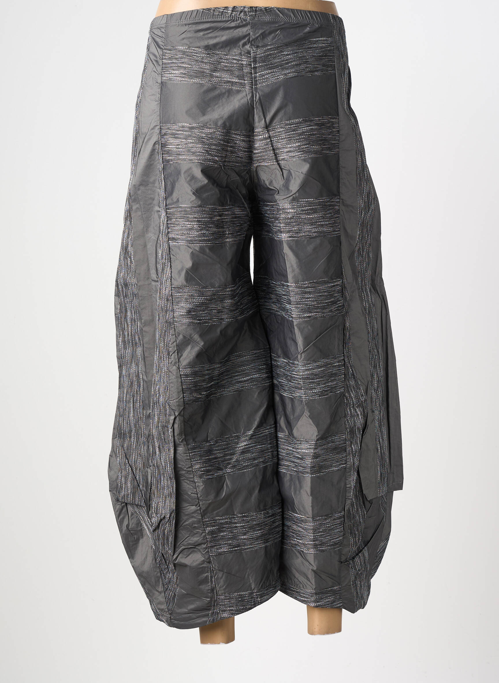 Pantalon 7/8 taille haute taille haute gris KOZAN femme