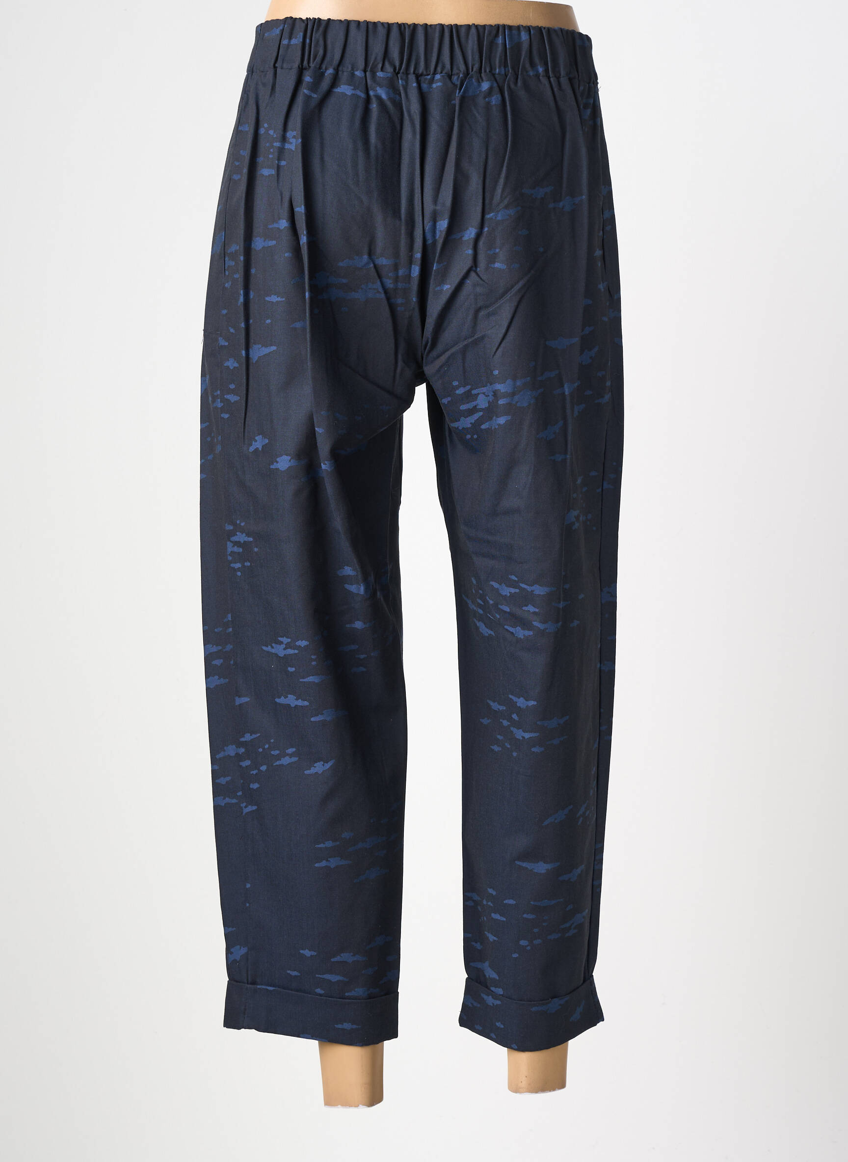 Pantalon 7/8 taille haute taille haute bleu GERSHON BRAM femme