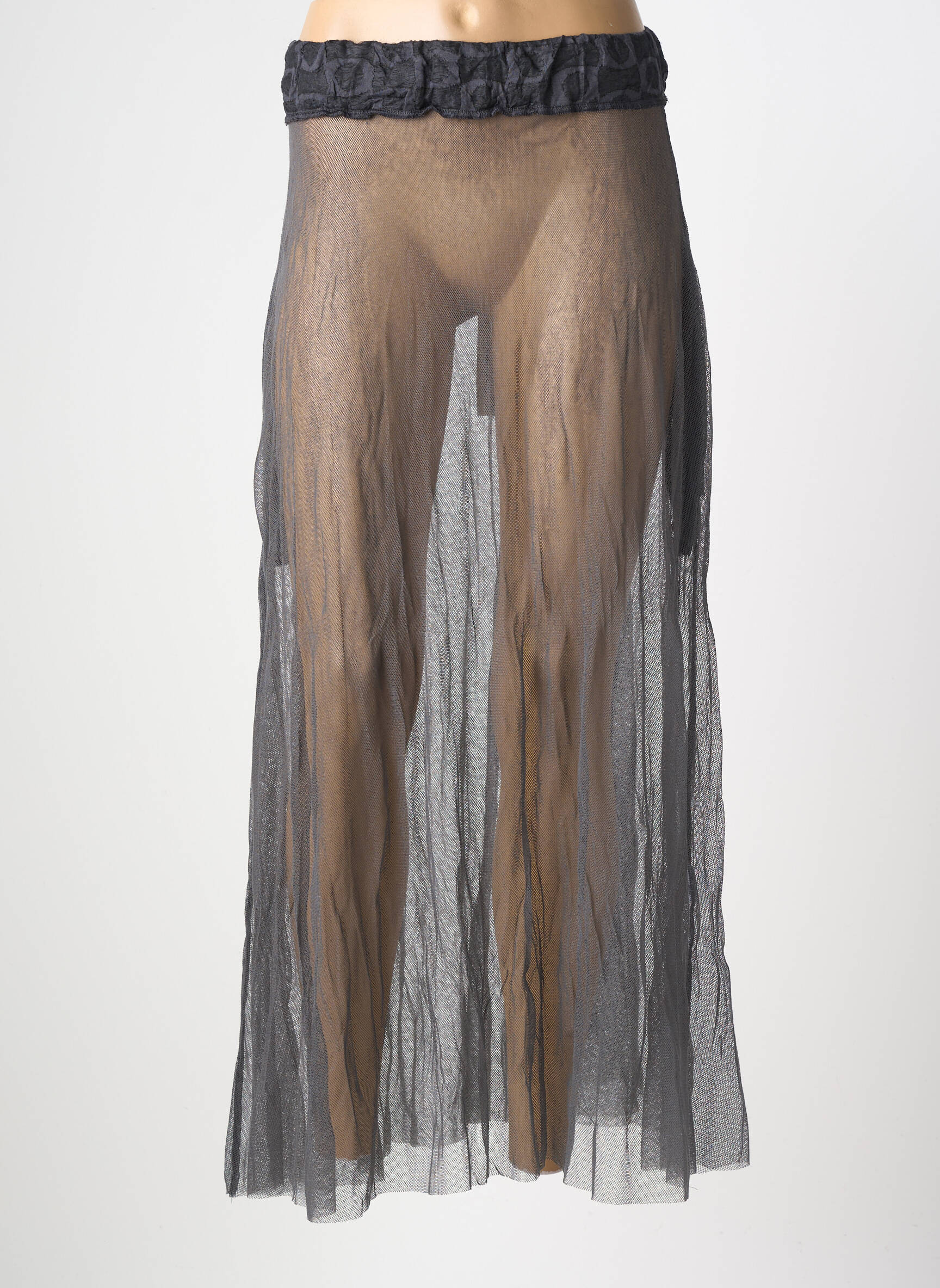 Jupe longue coupe fluide gris GERSHON BRAM femme