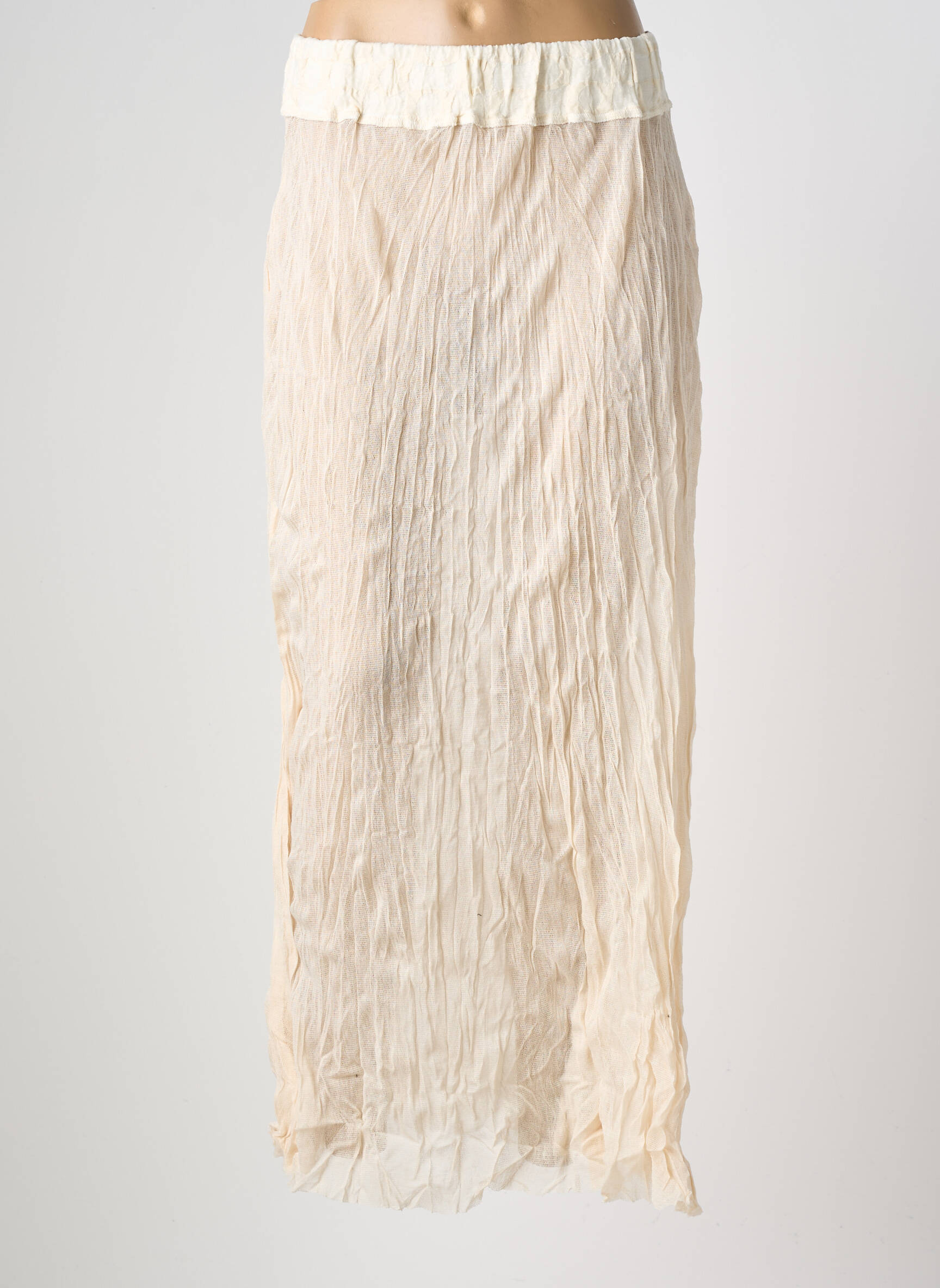Jupe longue coupe fluide beige GERSHON BRAM femme