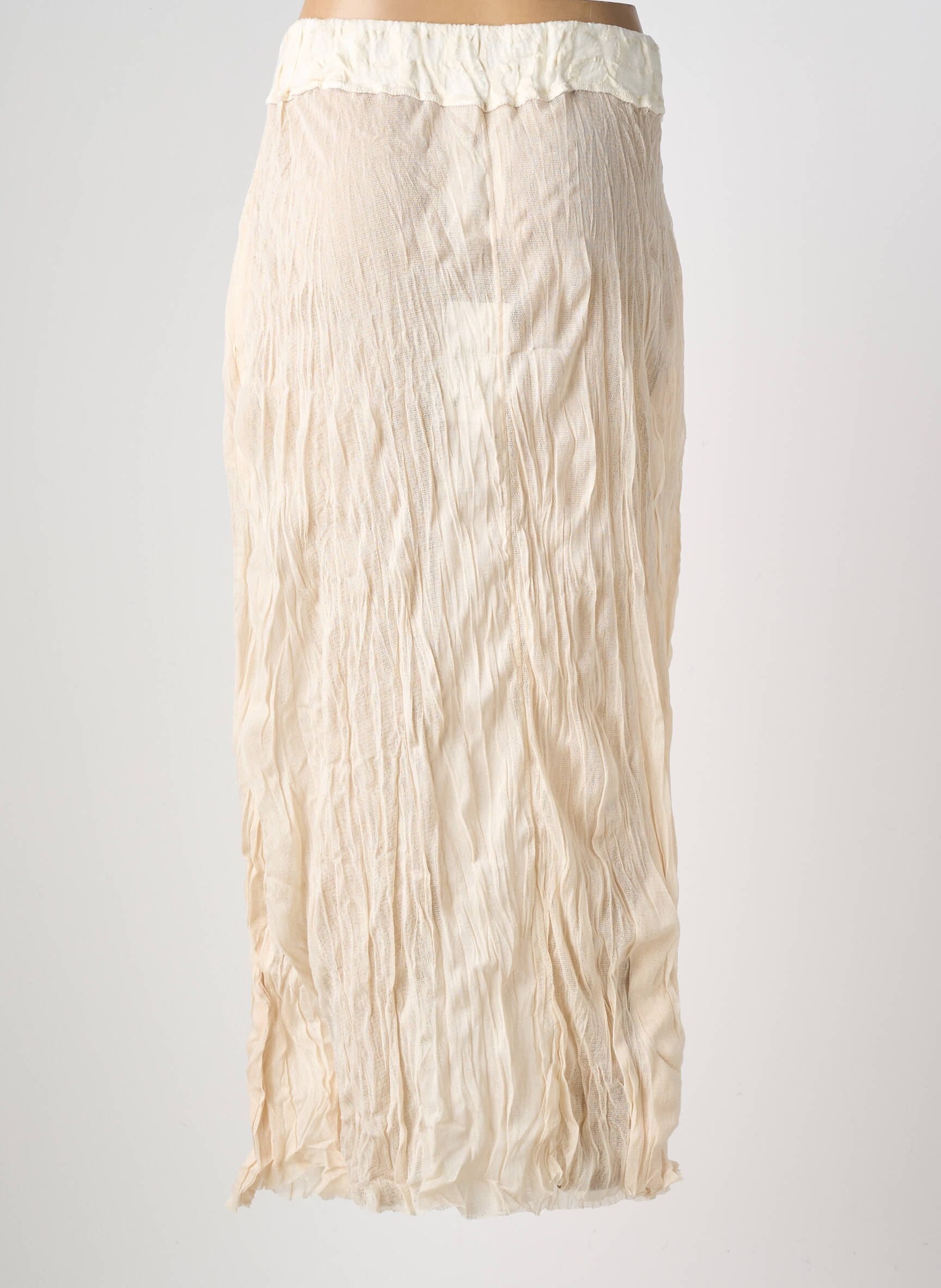 Jupe longue coupe fluide beige GERSHON BRAM femme