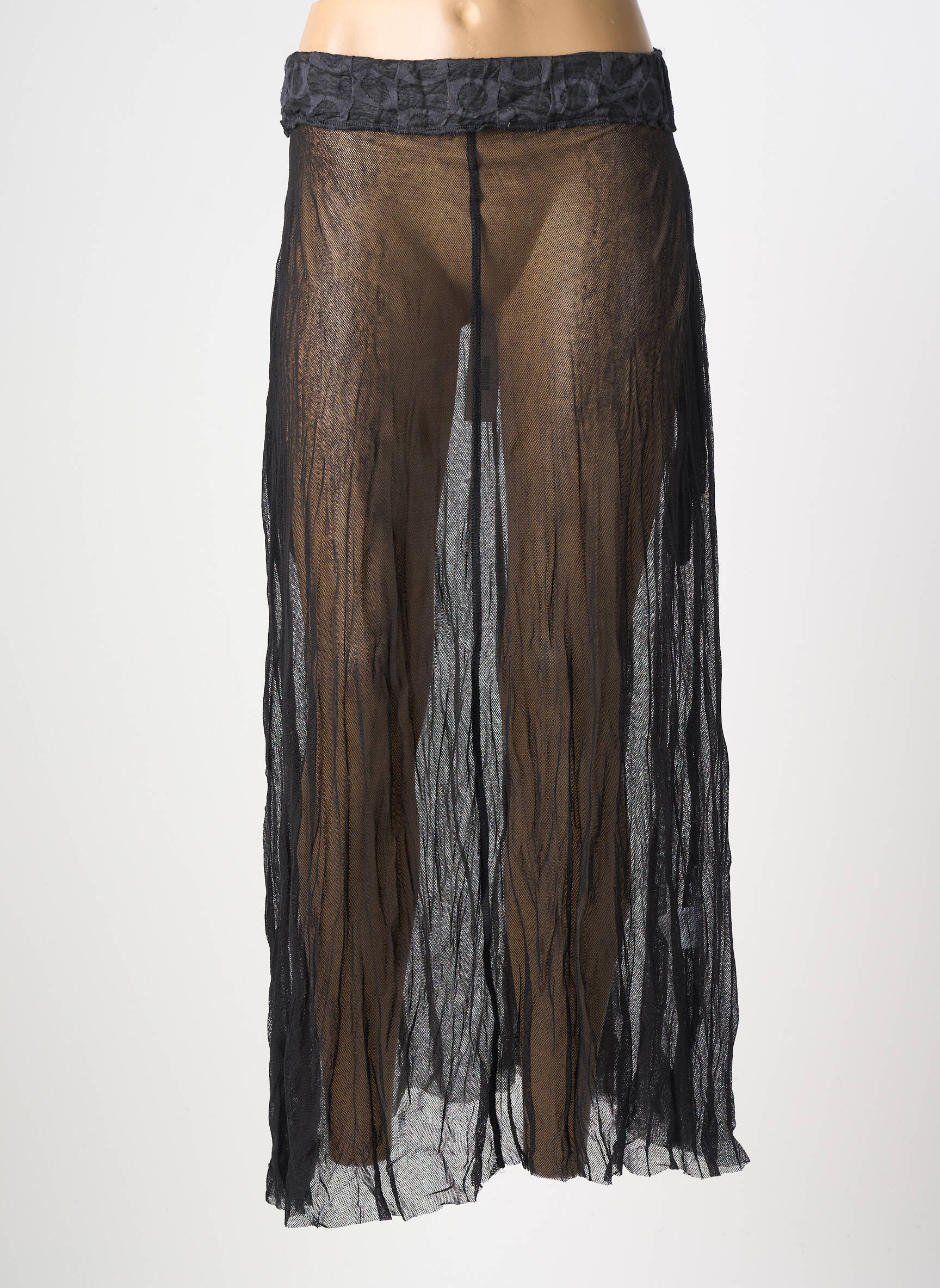Jupe longue coupe fluide noir GERSHON BRAM femme