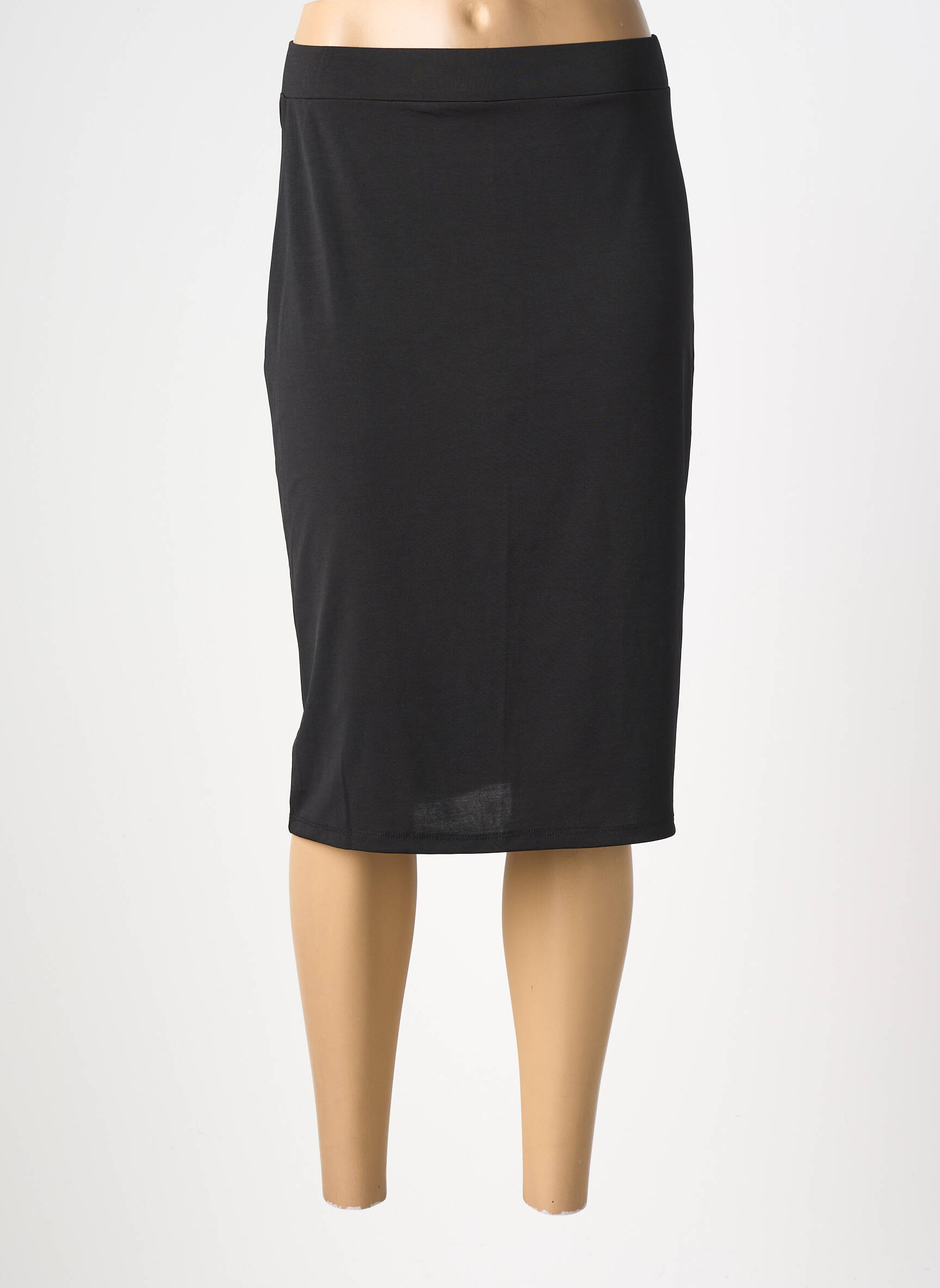Jupe mi-longue stretch noir KOZAN femme