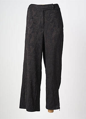 Pantalon droit tissage popeline taille normale noir ELSEWHERE femme