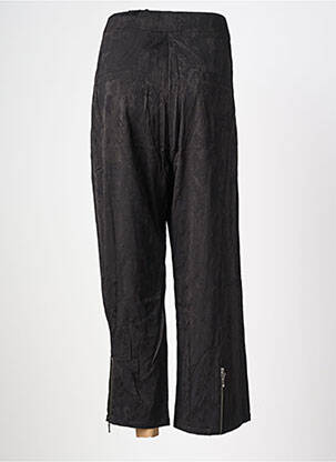 Pantalon droit tissage popeline taille normale noir ELSEWHERE femme