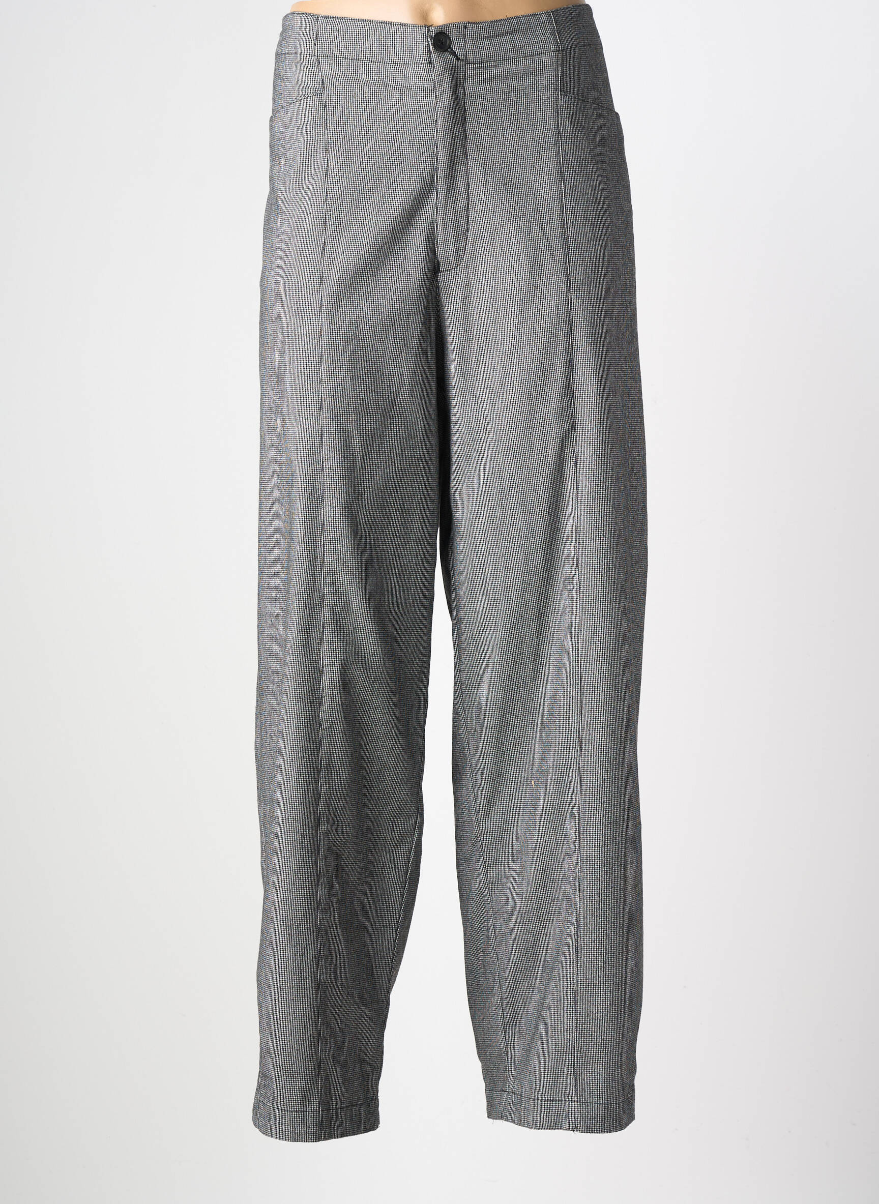 Pantalon droit fermeture zippée sous rabat boutonné taille normale noir MES SOEURS ET MOI femme