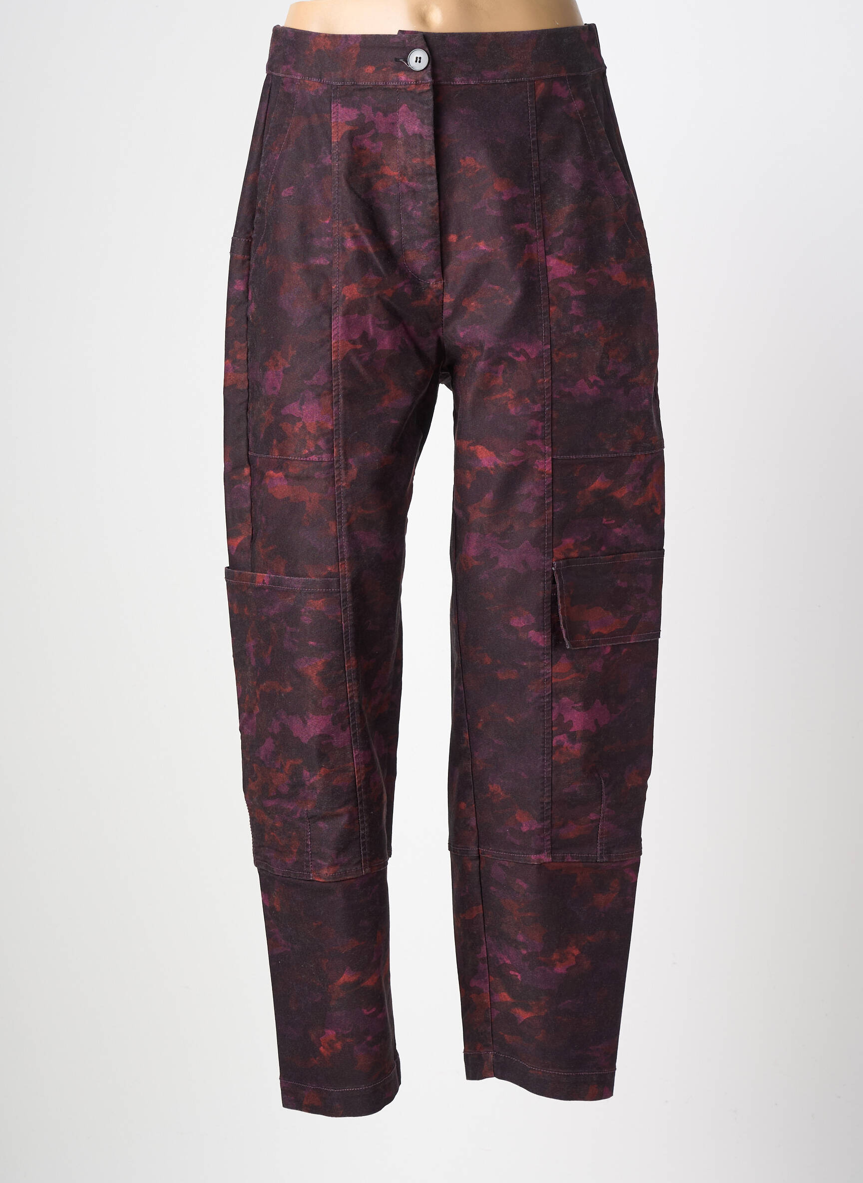 Pantalon cargo coupe droite taille normale violet ALEMBIKA femme