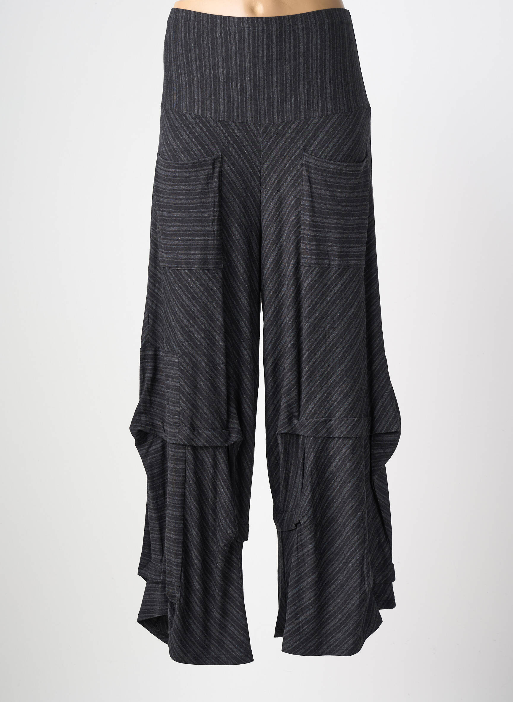 Pantalon droit stretch taille normale noir KOZAN femme