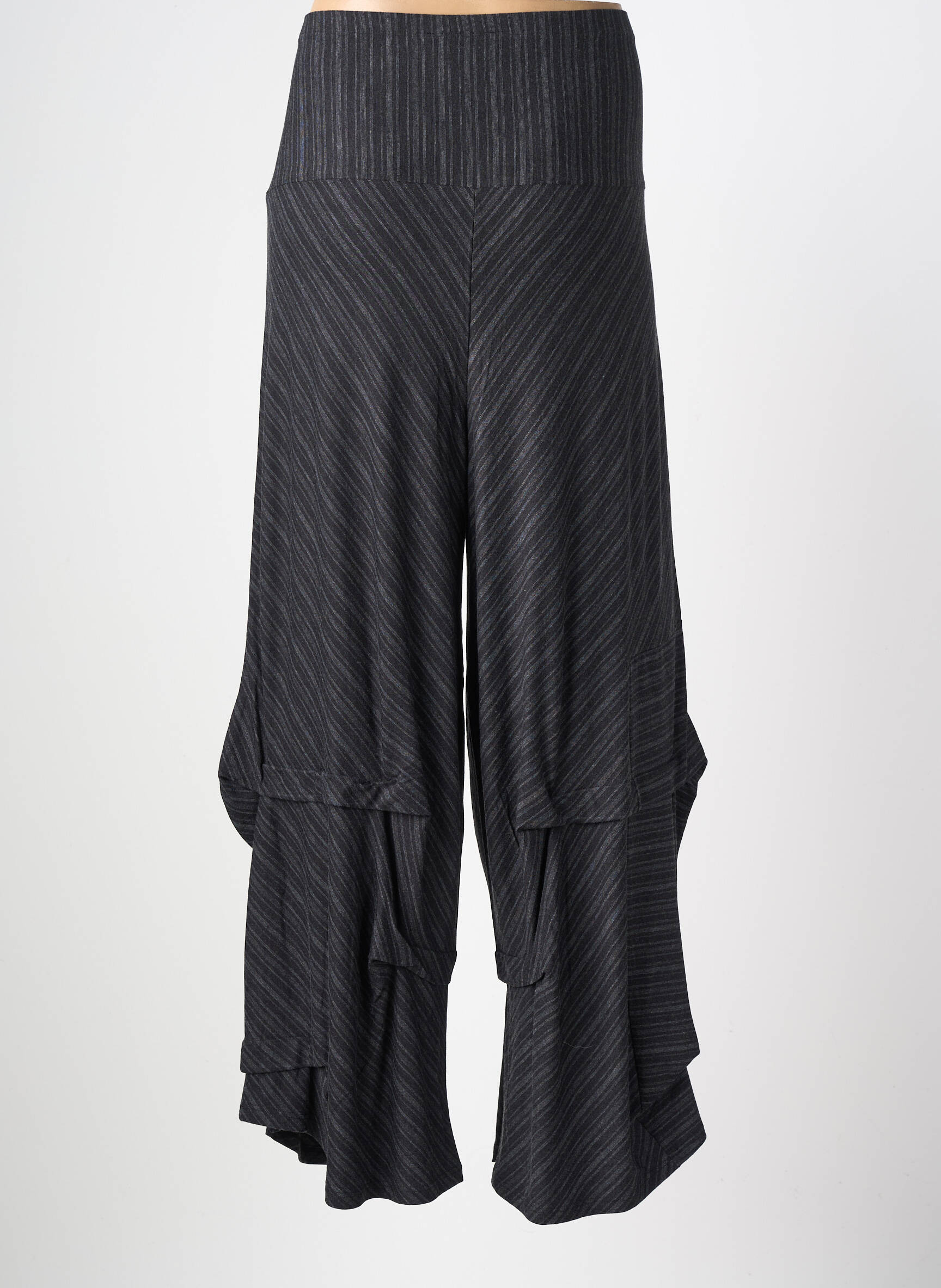 Pantalon droit stretch taille normale noir KOZAN femme