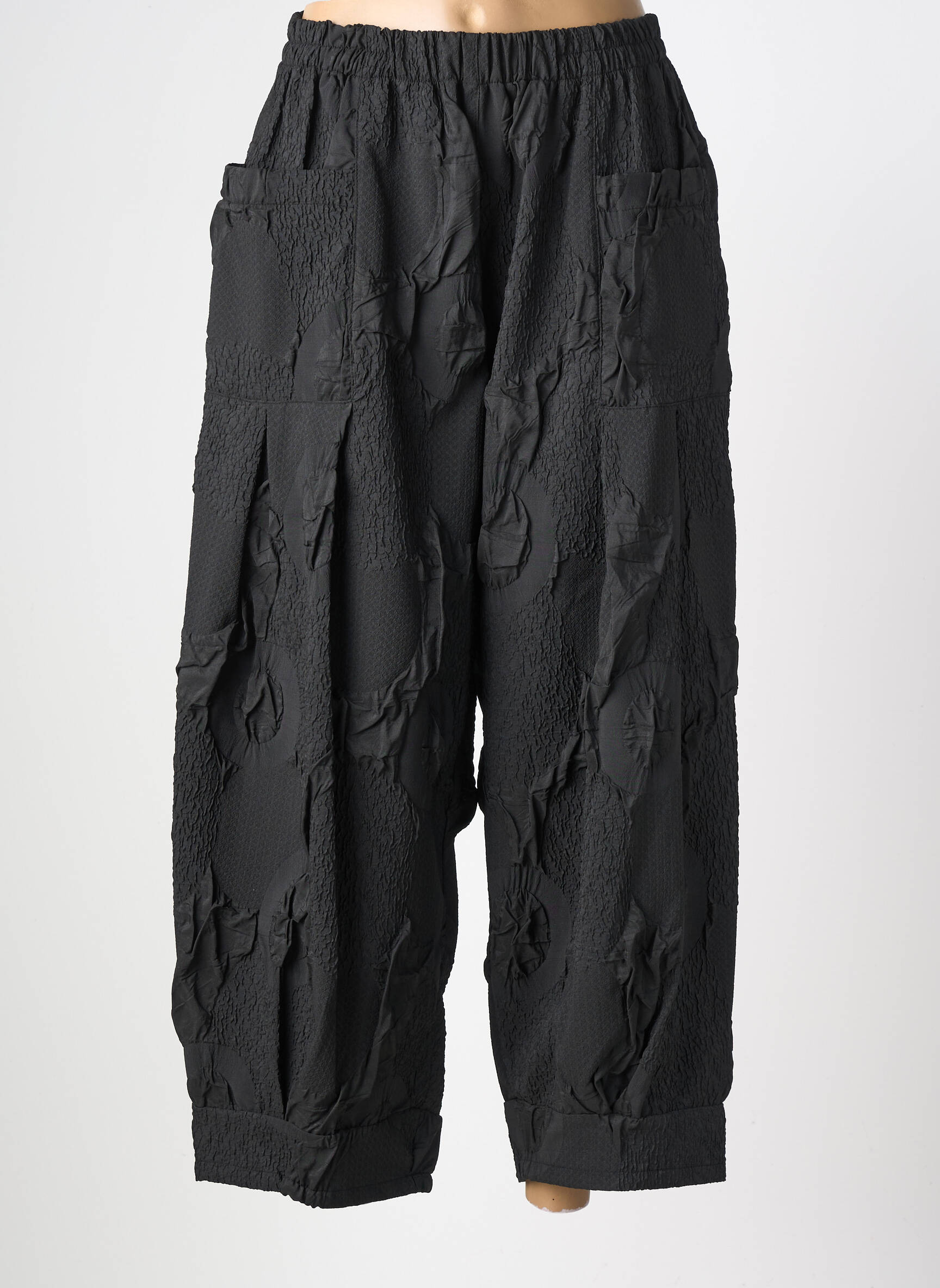 Pantalon large poches taille normale noir KOZAN femme