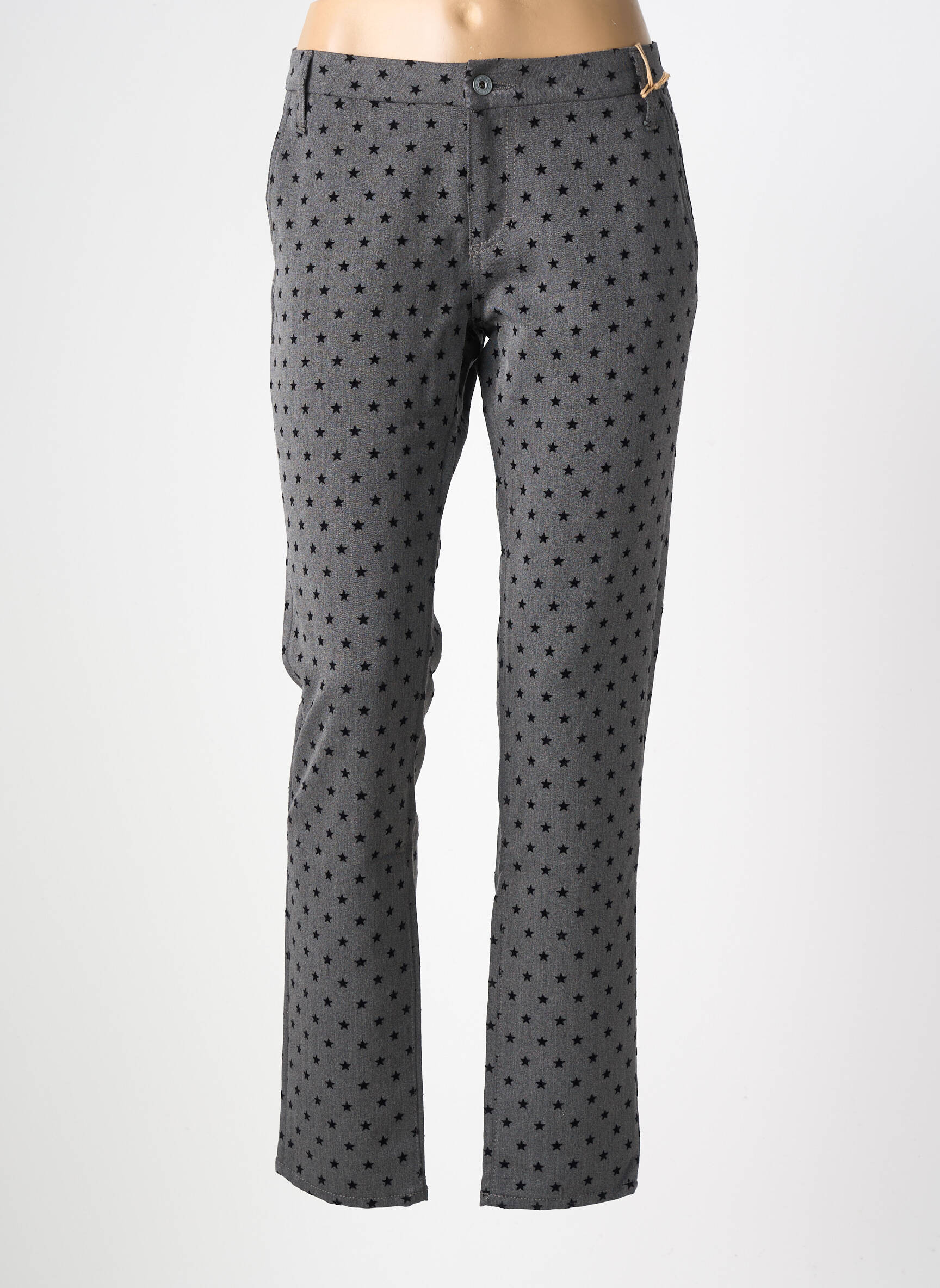 Pantalon slim taille normale taille normale gris PLEASE femme