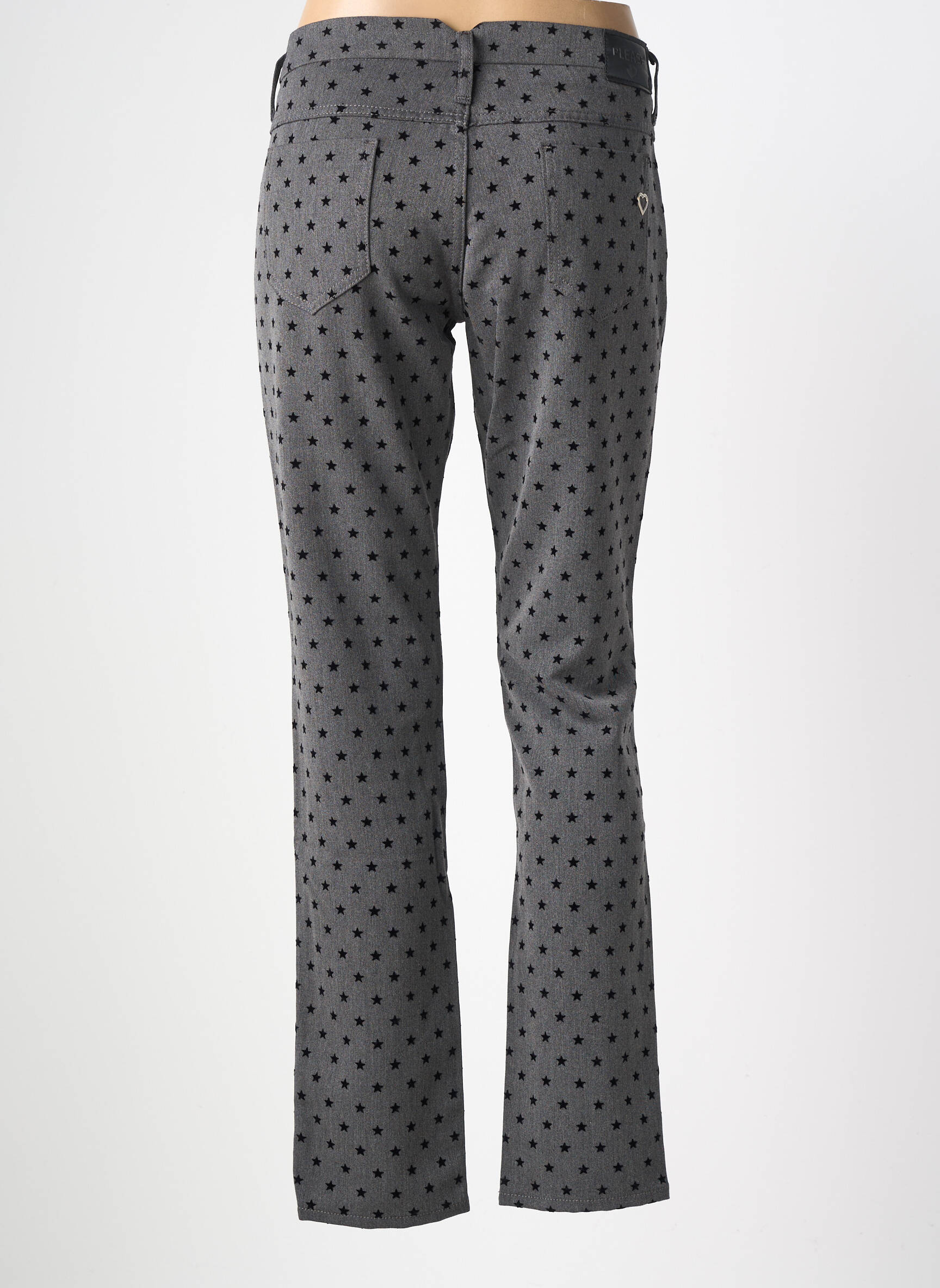 Pantalon slim taille normale taille normale gris PLEASE femme