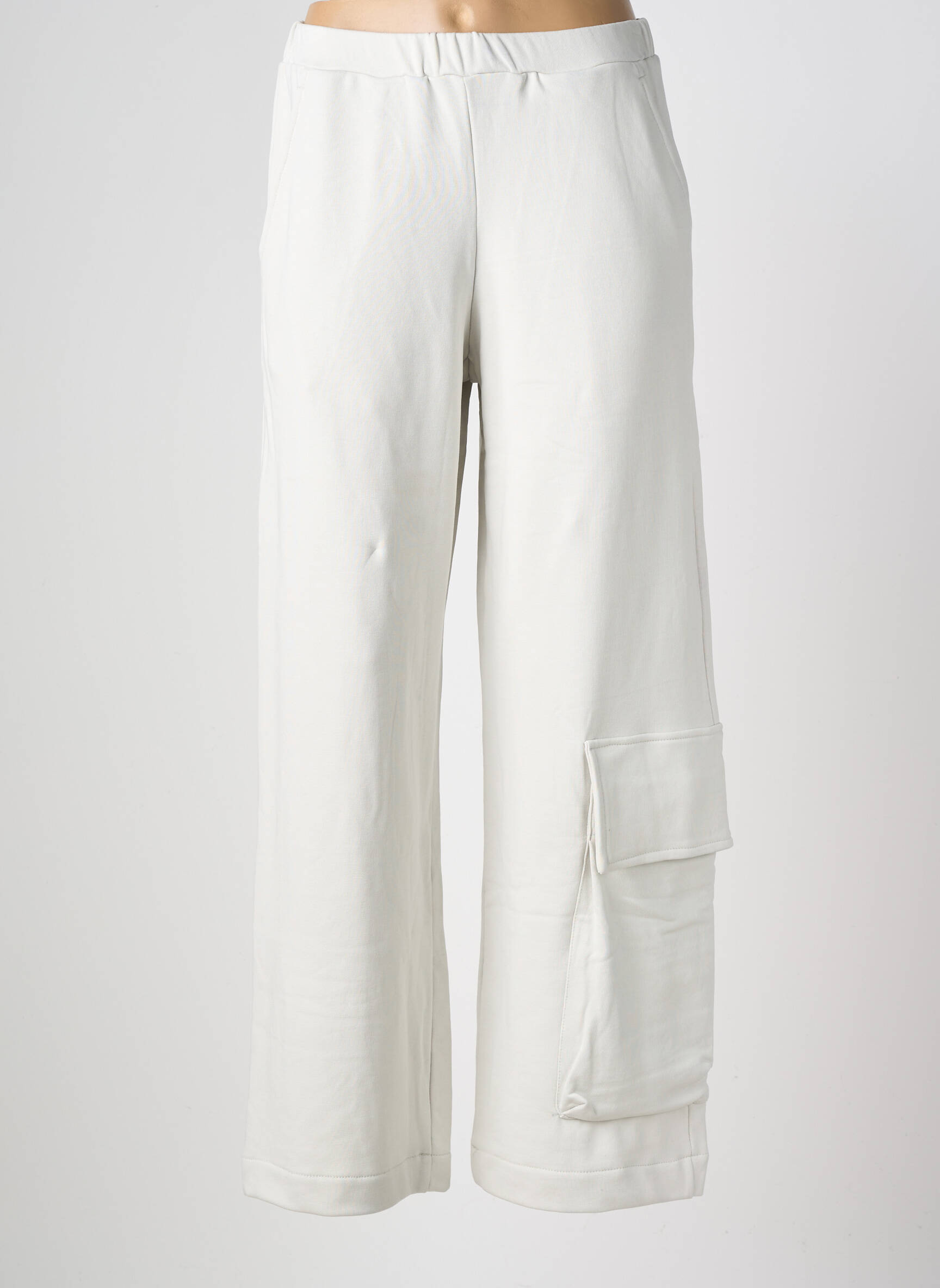Pantalon droit stretch taille normale beige ALEMBIKA femme