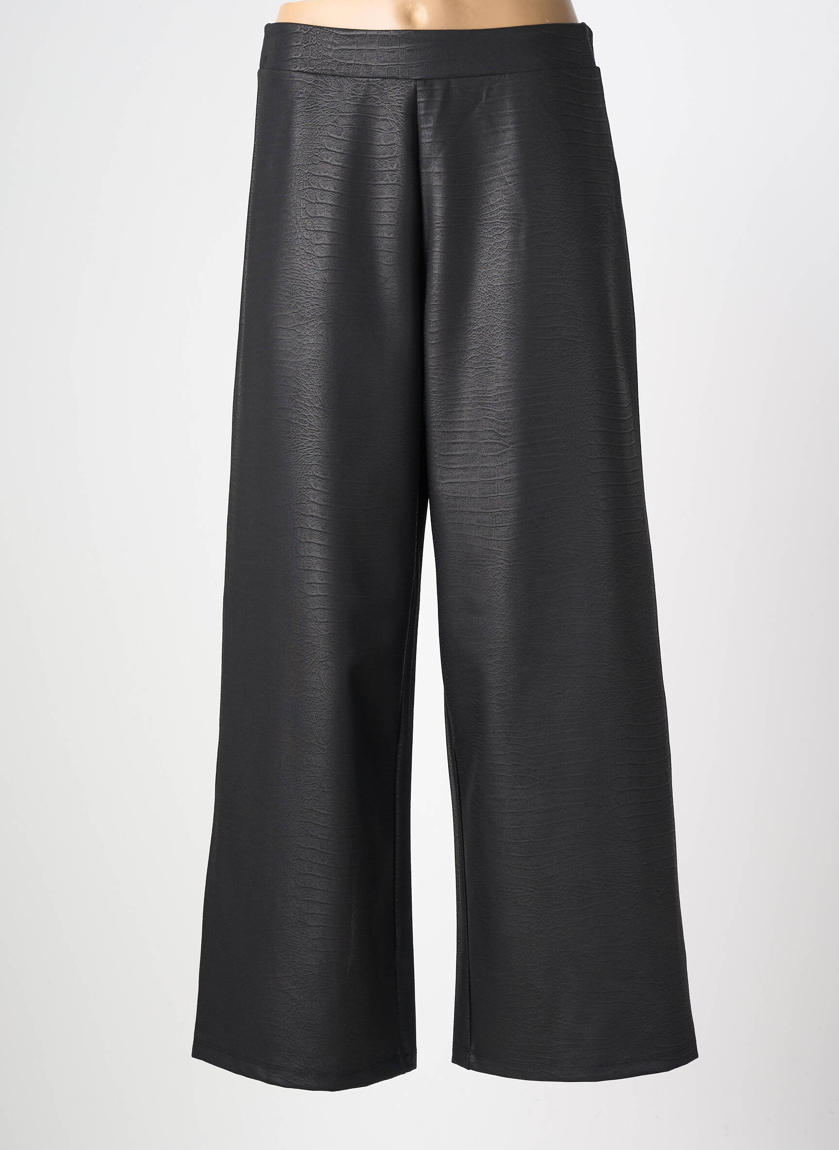 Pantalon droit taille élastique taille normale noir KOZAN femme