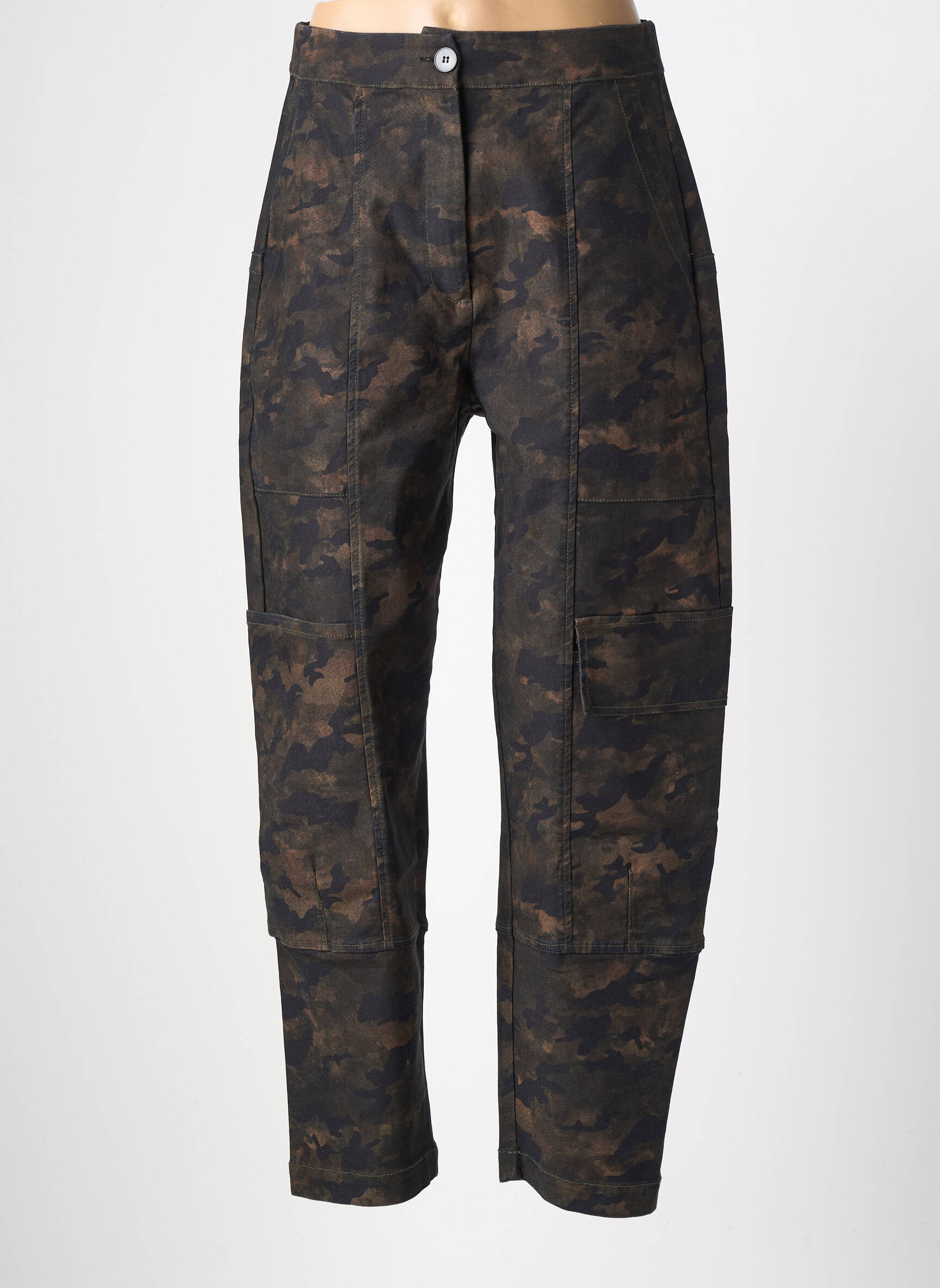 Pantalon cargo slim taille normale vert ALEMBIKA femme