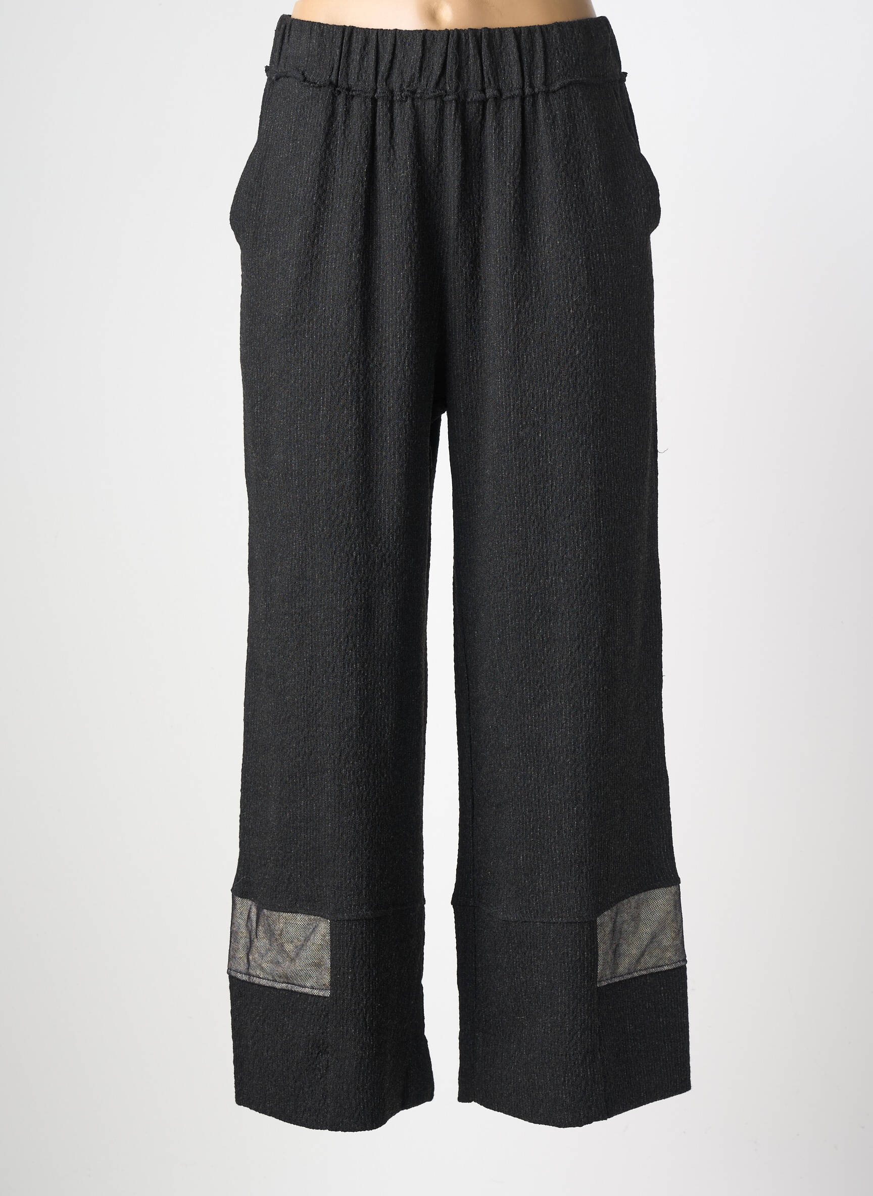 Pantalon large tissage crêpe taille normale noir GERSHON BRAM femme