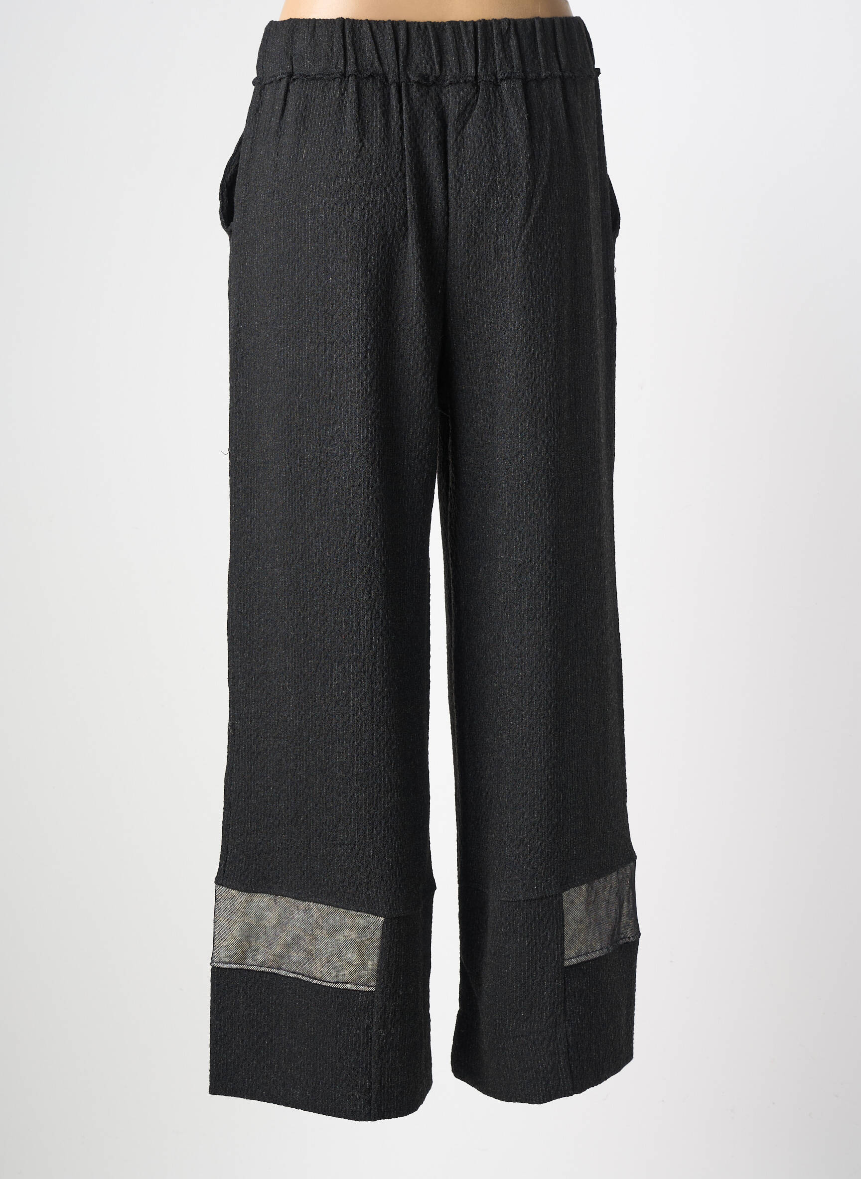 Pantalon large tissage crêpe taille normale noir GERSHON BRAM femme