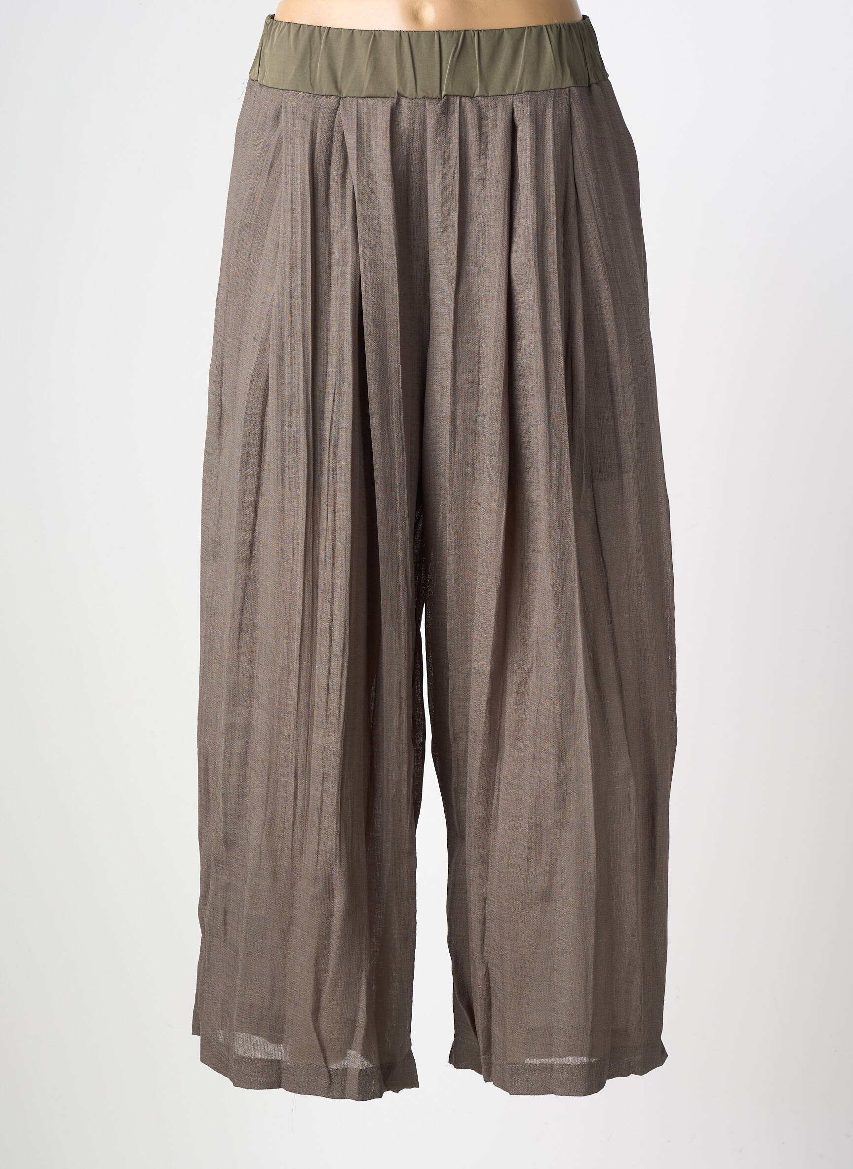 Pantalon large coupe fluide taille normale vert GERSHON BRAM femme