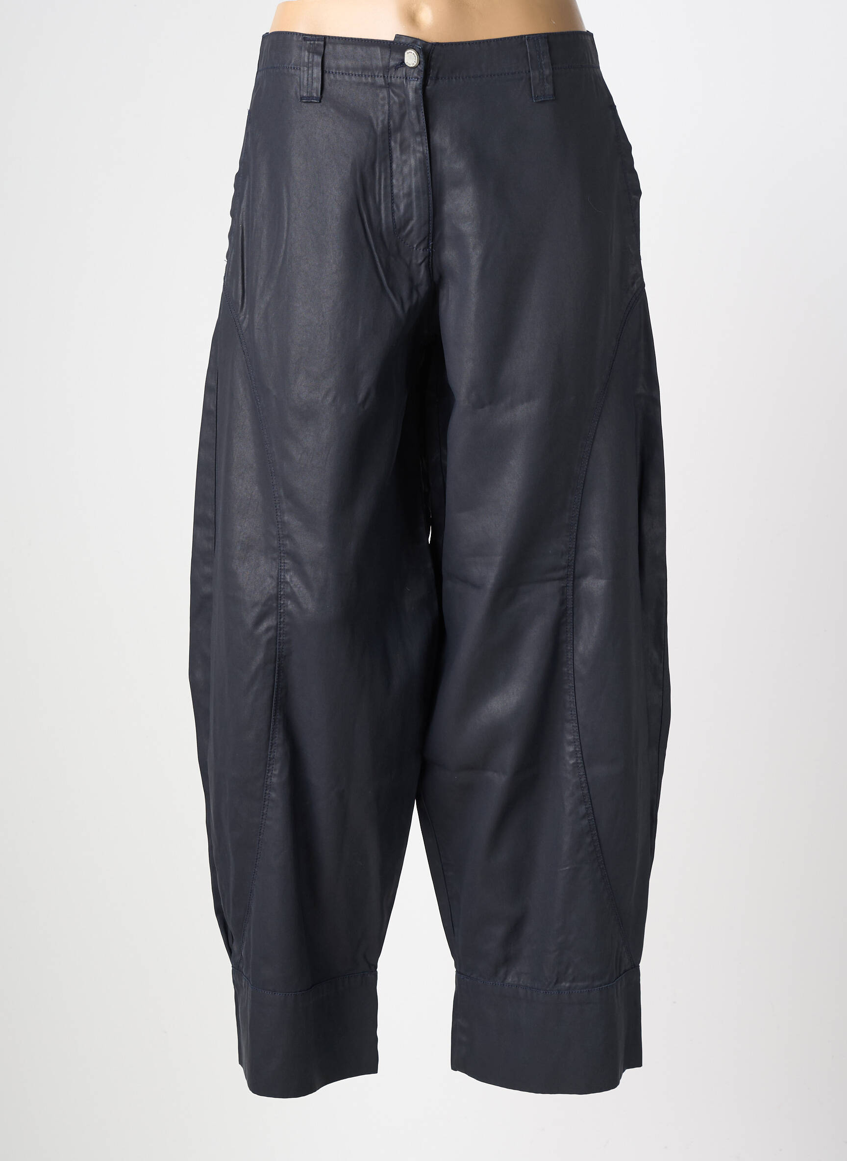 Pantalon large fermeture zippée sous rabat boutonné taille normale gris MES SOEURS ET MOI femme