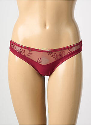Tanga effet matière satinée rouge PASSIONATA femme