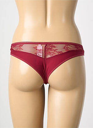 Tanga effet matière satinée rouge PASSIONATA femme