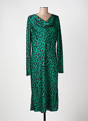 Robe mi-longue manches longues manches longues vert JOSEPH RIBKOFF femme