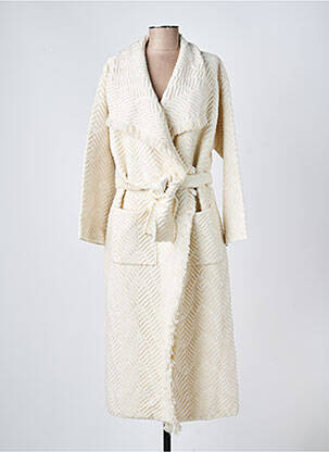 Manteau long coupe cintrée sans capuche beige CATNOIR femme
