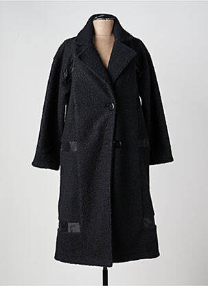 Manteau long coupe cintrée sans capuche noir EVER SASSY femme