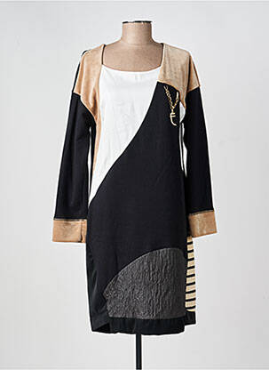 Robe mi-longue manches longues manches longues noir ELISA CAVALETTI femme