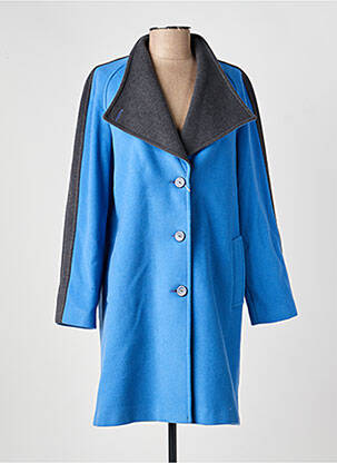 Manteau long coupe cintrée sans capuche bleu FASHION S.A femme