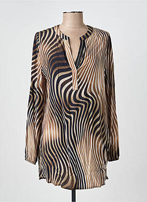 Tunique manches longues imprimé fantaisie marron TUZZI femme