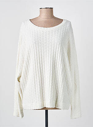 Pull coupe droite manches longues beige FRANCK ANNA femme