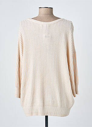 Pull maille souple et aérée manches 3/4 beige DEVERNOIS femme