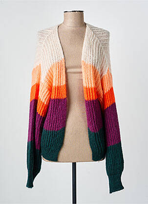 Gilet manches longues resserrée sur le bas violet LOLA ESPELETA femme