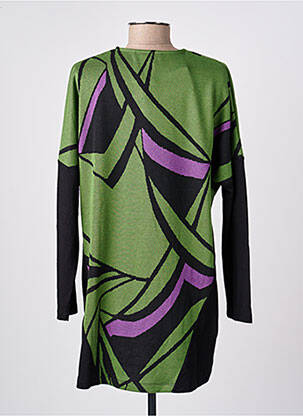 Pull tunique stretch manches longues vert EVER SASSY femme