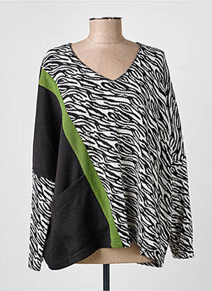 Pull coupe droite manches longues noir FRANCK ANNA femme