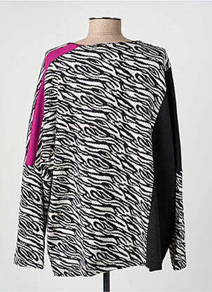 Pull coupe droite manches longues noir FRANCK ANNA femme
