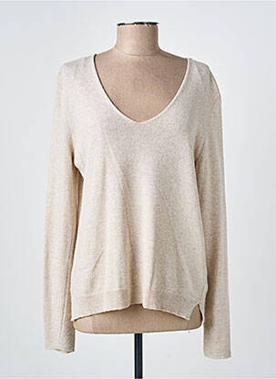Pull tissage chiné manches longues beige LOLA ESPELETA femme