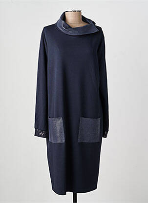 Robe mi-longue manches longues manches longues bleu TUZZI femme