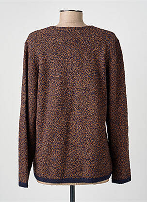 Gilet manches longues col rond marron GRIFFON femme