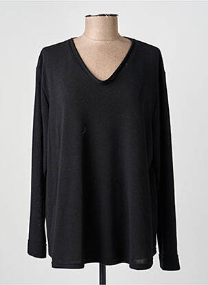 Pull coupe cintrée manches longues noir FRANCK ANNA femme