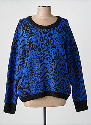 Pull stretch manches longues bleu EVA KAYAN femme