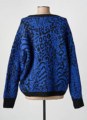Pull stretch manches longues bleu EVA KAYAN femme