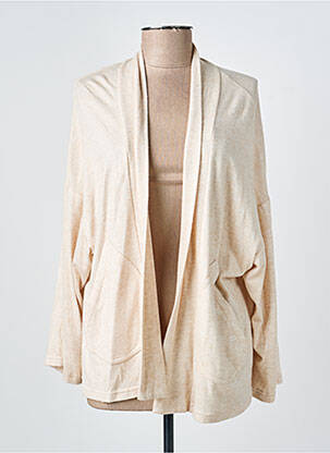 Gilet manches longues stretch beige FRANCK ANNA femme
