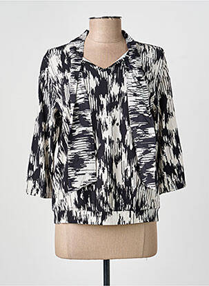 Top stretch manches 3/4 noir FRANK WALDER femme