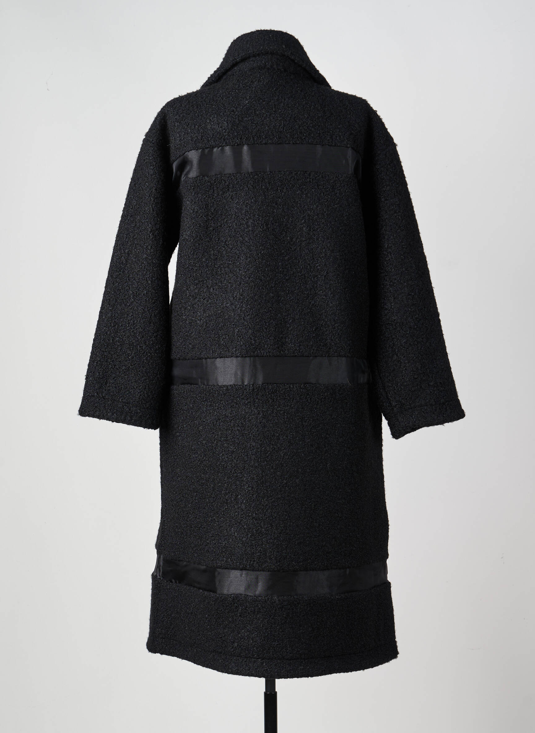 Manteau long coupe cintrée sans capuche noir EVER SASSY femme